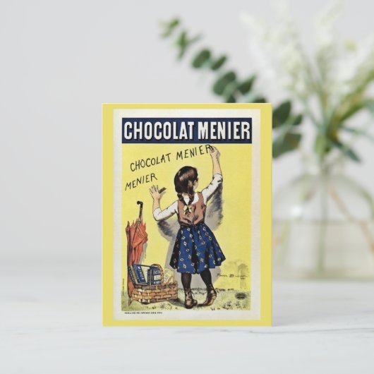 有名なショコラメニエールヴィンテージポスター ポストカード (スタンド正面)