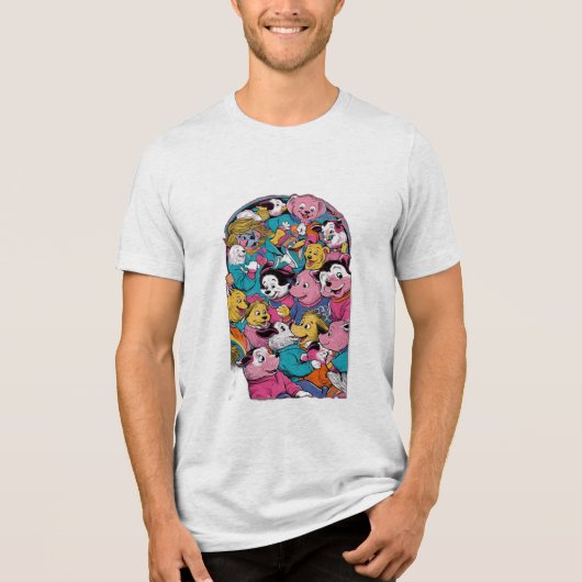 有名なシーンが再現されたが、動物で トライブレンドTシャツ (正面)