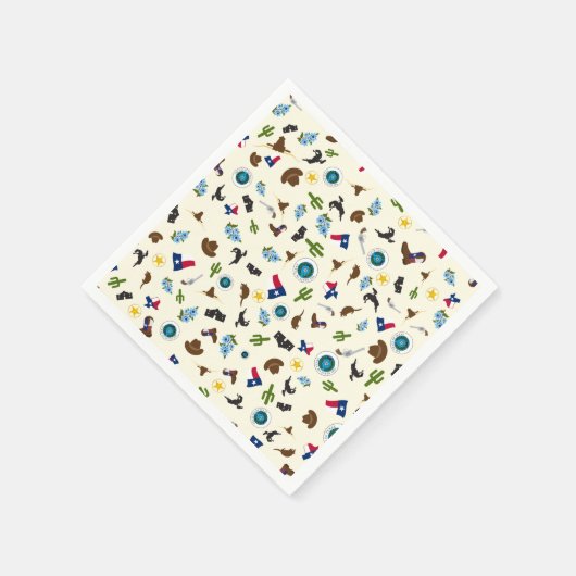 有名なテキサス州アイテム – 唯一のスター州 スタンダードカクテルナプキン (角)