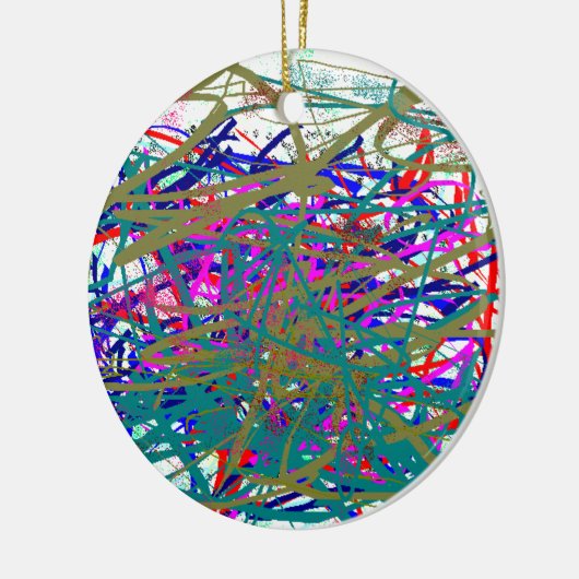 有名なデジタルアーティストの最初のスカウル;)キッズアート セラミックオーナメント (左)