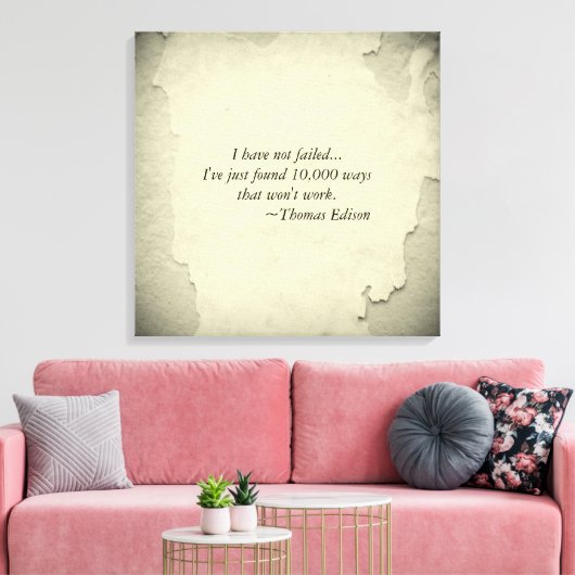 有名なトーマス・エジソン引用文の成功へのインスピレーション キャンバスプリント (インサイチュ (リビング))