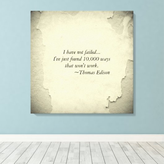 有名なトーマス・エジソン引用文の成功へのインスピレーション キャンバスプリント (インサイチュ (ウッドフロア))