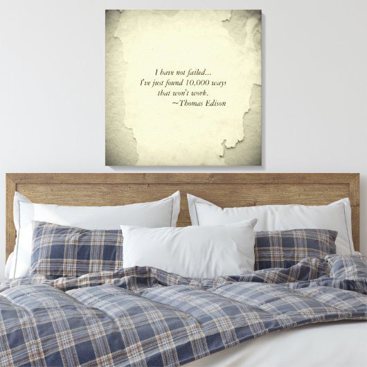 有名なトーマス・エジソン引用文の成功へのインスピレーション キャンバスプリント (インサイチュ (寝室))