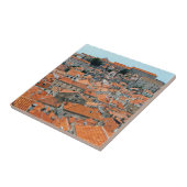 有名なドゥブロヴニク旧市街の屋根 – ダルマティア，クロアチア タイル (側面)