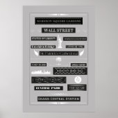 有名なニューヨーク市ランドマーク枠モダン付 ポスター (正面)