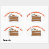 有名なニンジン焼いたケーキパーソナライズされた切り 楕円形シール (シート)