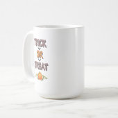 有名なハロウィンパーティーの夜の言葉 Trick or Treat コーヒーマグカップ (正面左)