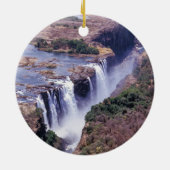 有名なビクトリア滝の航空写真-ジンバブエ セラミックオーナメント (裏面)