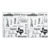 有名なモダン都市を黒と白の可愛いパターンに 枕カバー (裏面)