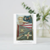 有名なユニオンバトルフラッグ – プレート1 - ポストカード (スタンド正面)