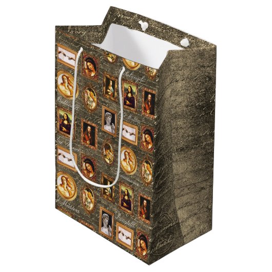 有名なルネッサンスの額縁の芸術 ミディアムペーパーバッグ (正面アングル)