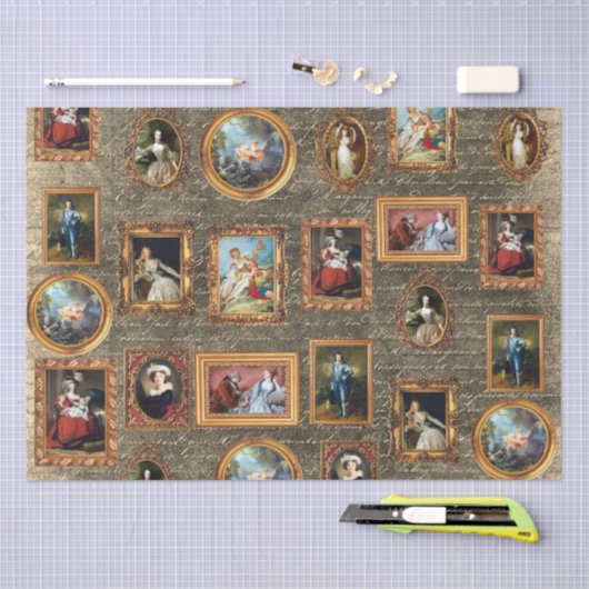 有名なロコアートフレームアンティークデコページ 薄葉紙 (クラフト)