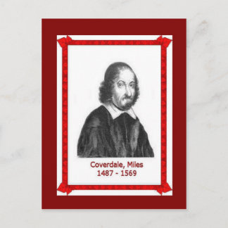 有名な人々，マイルズカバーデール1487 - 1569 ポストカード