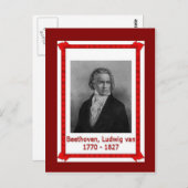 有名な人々,ルートヴィヒ・ヴァン・ベートーベン170-1827 ポストカード (正面/裏面)