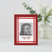 有名な人々、Geoffrey Chaucer 1343-1400 ポストカード (スタンド正面)