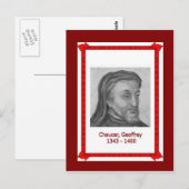 有名な人々、Geoffrey Chaucer 1343-1400 ポストカード (正面/裏面)