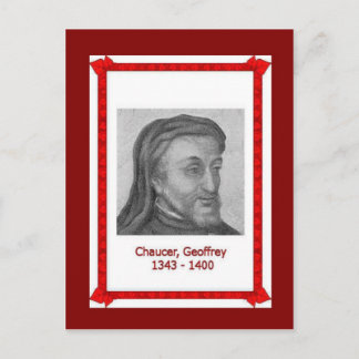 有名な人々、Geoffrey Chaucer 1343-1400 ポストカード