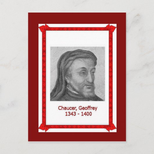 有名な人々、Geoffrey Chaucer 1343-1400 ポストカード (正面)