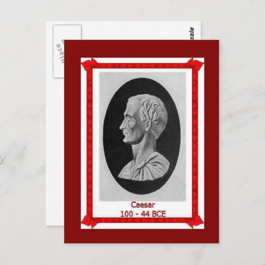 有名な人々， Julius Caesar 100 - 44 BCE ポストカード (正面/裏面)