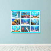 有名な人魚コラージュ。 キャンバスプリント (インサイチュ (ウッドフロア))