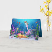 有名な人魚 カード (黄色い花)