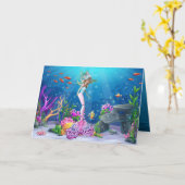 有名な人魚 カード (黄色い花)