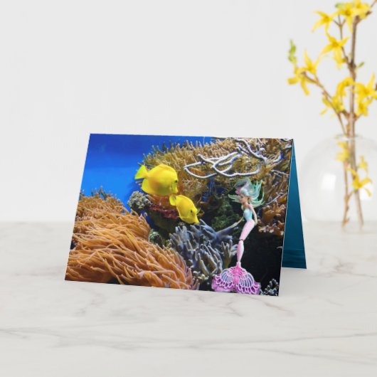 有名な人魚 カード (黄色い花)