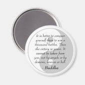 有名な仏引用文 – 自分自身を征服 マグネット (正面/裏面)