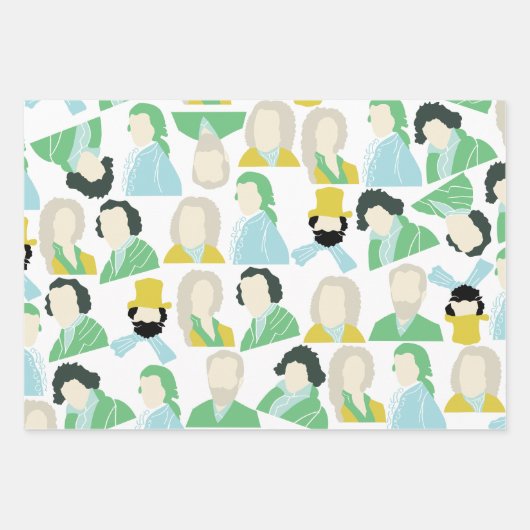 有名な作曲家の包装紙 ラッピングペーパーシート (正面)