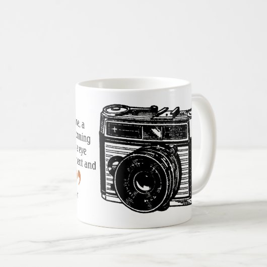 有名な写真家の引用文6ヴィンテージカメラ画像 コーヒーマグカップ (正面右)