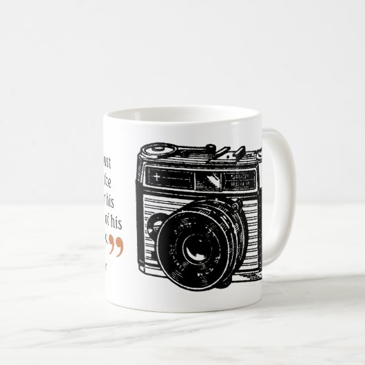 有名な写真家の引用文8ヴィンテージカメラ画像 コーヒーマグカップ (正面右)