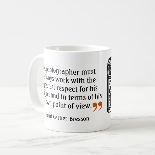 有名な写真家の引用文8ヴィンテージカメラ画像 コーヒーマグカップ (正面左)
