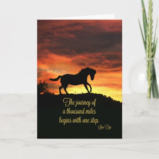 有名な勇気付けられると馬のことわざ カード (正面)