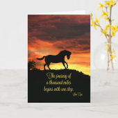 有名な勇気付けられると馬のことわざ カード (黄色い花)