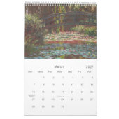 有名な印象派絵画の～が2019年に変わる カレンダー (3月 2027)