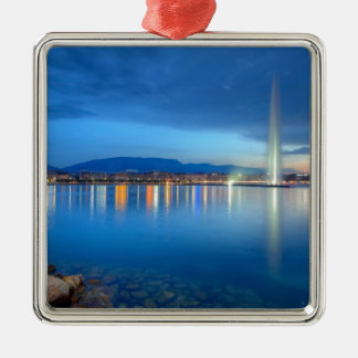 有名な噴水、スイス連邦共和国とのジュネーブのパノラマ、 メタルオーナメント