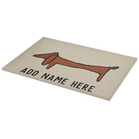 有名な抽象芸術ダックスフントのパーソナライズ カッティングボード (角)