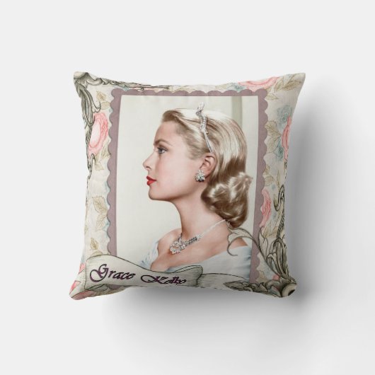 有名な映画スターのグレースロマンチックなヴィンテージアート クッション (裏面)