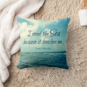 有名な海の引用文のパブロNERUDAの枕 クッション (ブランケット)