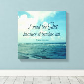 有名な海の引用文パブロ・ネルーダの写真アート キャンバスプリント (インサイチュ (ウッドフロア))