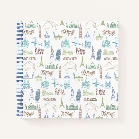 有名な目印のパターン ノートブック (正面)