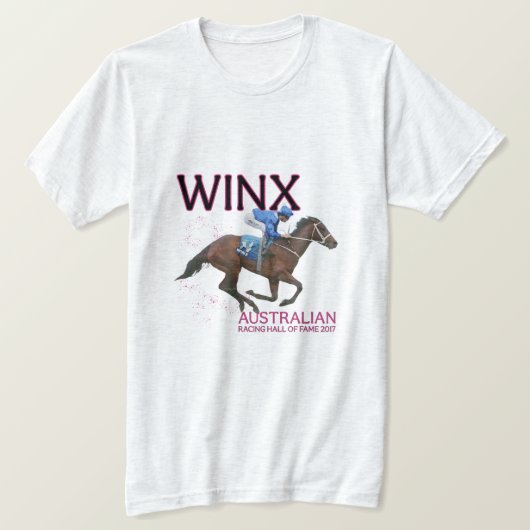 有名な競走馬ウィンクス1975競馬 Tシャツ (デザイン正面)
