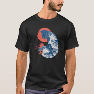 有名な素晴らしWAVE神奈川浮世絵寧子怪獣Whims Tシャツ