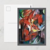 有名な絵画「狐たち」 ポストカード (正面/裏面)