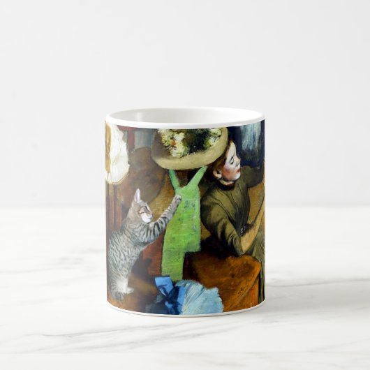 有名な芸術家の猫は帽子店のガスを抜きました コーヒーマグカップ (中央)