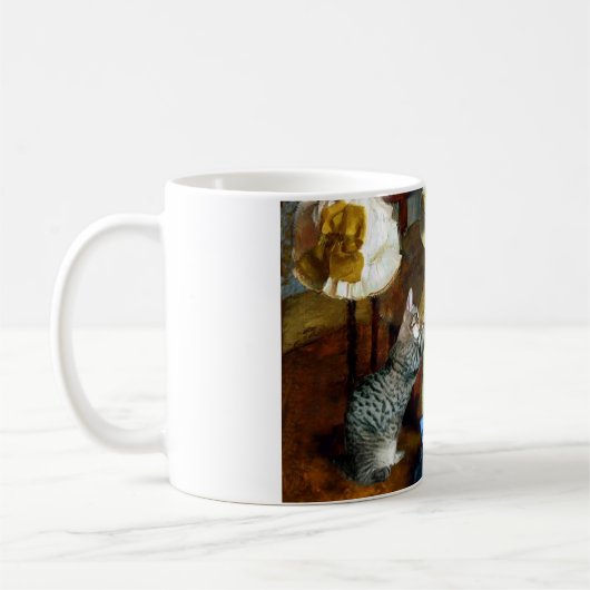 有名な芸術家の猫は帽子店のガスを抜きました コーヒーマグカップ (左)