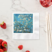 有名な芸術、開花アーモンドの木。バンゴッホ 縁ありカクテルナプキン (インサイチュ)