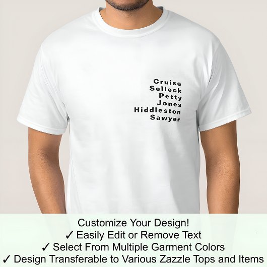  有名な苗字 カスタム 編集可能 姓 リスト 06B Tシャツ