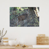 有名な言葉:勇気 – 鹿 – ポスター (キッチン)