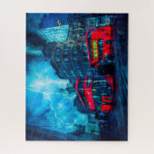 有名な赤ロンドンバス。 ジグソーパズル (縦)